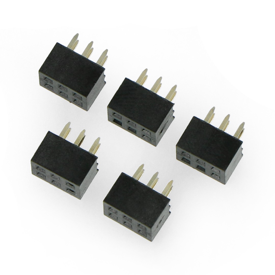 Gniazdo żeńskie 2x3 raster 2mm proste - 5szt.